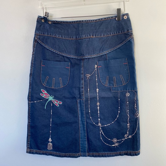 OILILY embroidered denim skirt Size 38 - Picture 9 of 11